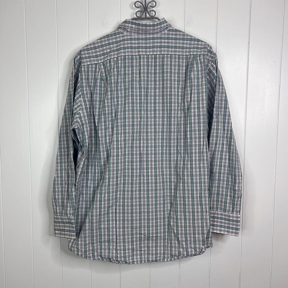 LaCoste Men's Button Down Green/Purple Plaid with Front Pocket SZ 46 - Picture 5 of 7